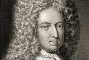 Daniel Defoe 1660-1731 (detail), begin 18e eeuw door Michael Vandergucht