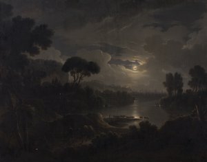 Italiaans ideaal landschap in de avond