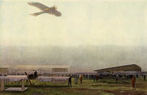 Duitse militaire piloten met hun vliegtuig (kleur litho) door Michael Zeno Diemer