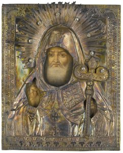 Sint Mitrofan van Voronezh, 1835 door Michail Vasilyevich Borodulin