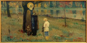 Visioen van de jongen Bartholomeus door Michail Wassiljewitsch Nesterow