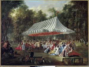 Banket in het park door Michel Barthelemy Ollivier or Olivier