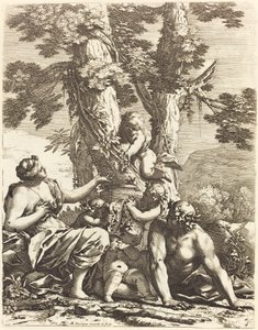 Bacchanaal met Zittende Bacchante