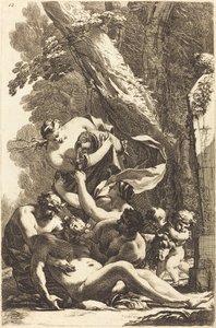 Dronken Silenus Ondersteund door Twee Faunen door Michel Dorigny