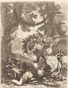 Faun omhelst een Bacchante