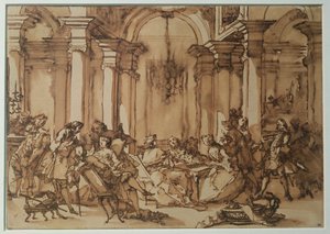 Een Literair Salon in de 18e Eeuw door Michel Francois Dandre Bardon