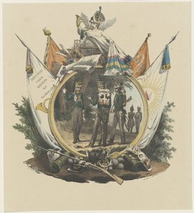 Medaillon met Vrijwillige Jagers der Utrechtse Hogeschool, 1830
