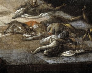 Zicht op het stadhuis (van Marseille) tijdens de pest van 1720