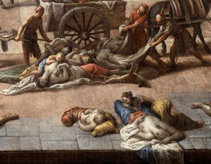 Zicht op het stadhuis (van Marseille) tijdens de pest van 1720