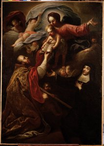 Maagd en Kind, Sint Francois de Salles en Sint Jeanne de Chantal door Michel Serre