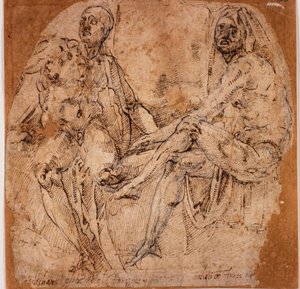 Studies van naakten door Michelangelo (after) Buonarroti
