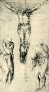 Christus aan het kruis tussen de Maagd en Sint Jan door Michelangelo Buonarroti