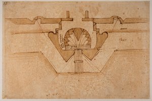 Ontwerp voor een bastion voor een poort door Michelangelo Buonarroti