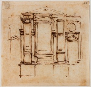 Ontwerp voor de muurgraven van de Medici-pausen in het koor van San Lorenzo door Michelangelo Buonarroti