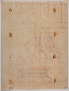 Fragmentarisch vloerplan van het klooster van San Lorenzo door Michelangelo Buonarroti