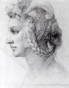 Ideaal hoofd van een vrouw, c.1525-28 door Michelangelo Buonarroti