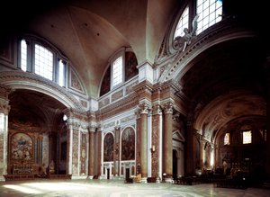 Interieur van de kerk van Santa Maria degli Angeli door Michelangelo Buonarroti, bekend als Michelangelo