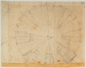 Lantaarnplan voor de Nieuwe Sacristie door Michelangelo Buonarroti
