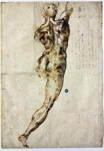 Naakt van achteren, c. 1504 door Michelangelo Buonarroti