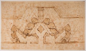 Plan van de vesting van een poort door Michelangelo Buonarroti