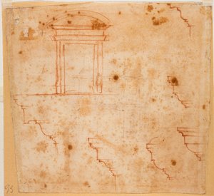 Plannen voor portalen en architectonische lijsten door Michelangelo Buonarroti