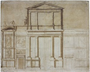 Project voor de gevel van San Lorenzo in Florence, 1516 door Michelangelo Buonarroti