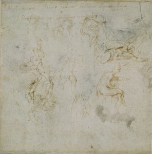 Recto: Acht Figurenstudies. Verso: Figurenstudie, ca. 1490-1560