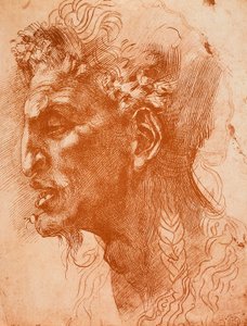 Hoofd van een sater door Michelangelo Buonarroti