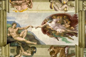 Sixtijnse Kapel Plafond (1508-12): Schepping van Adam door Michelangelo Buonarroti