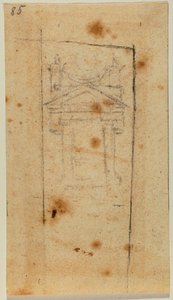 Schets van een raam door Michelangelo Buonarroti