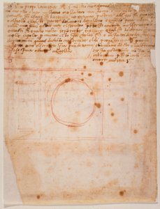 Schetsen voor de trommel van de koepel van Santa Maria del Fiore en brief aan de kardinaal van Bibbiena door Michelangelo Buonarroti