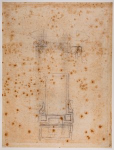 Studies van een raam en deur voor de Laurentiaanse nis door Michelangelo Buonarroti