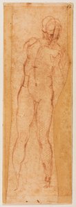 Studie voor een mannelijke figuur door Michelangelo Buonarroti
