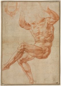 Studie voor de Naakte Jongeling boven de Profeet Daniël (recto)