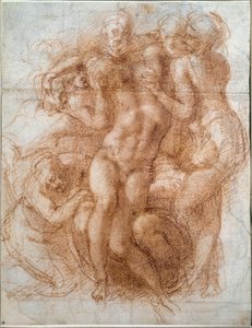 Studie voor de Pieta Deposition van Christus door Michelangelo Buonarroti