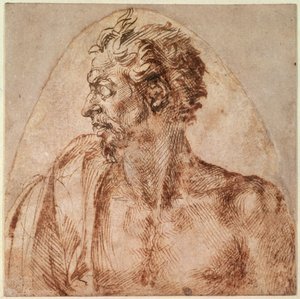 Studie van Hoofd en Schouders door Michelangelo Buonarroti
