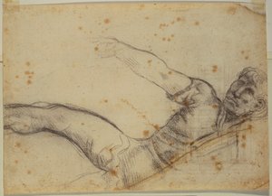 Studie van niet-authentieke figuur en inscriptie