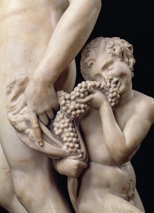 De dronkenschap van Bacchus, detail van de sater (detail)