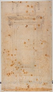 Raamontwerp en studies voor de Laurentiaanse curtilage door Michelangelo Buonarroti