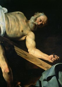 De kruisiging van Sint Petrus (detail)