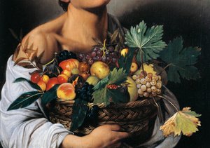 Jongen met een mand fruit (detail)