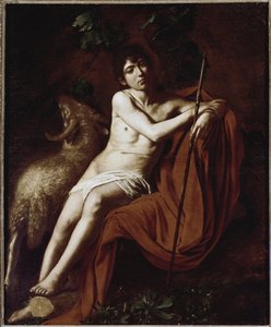 Sint Johannes de Doper (St. Johannes de Doper) Schilderij door Michelangelo Merisi, genaamd Caravaggio of il Caravaggio (1571-1610) 1609-1610 Dim 1,59x1,24 m Rome Galleria Borghese