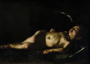 Slapende Cupido door Michelangelo Merisi da Caravaggio