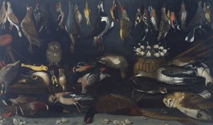 Stilleven met vogels, door Meester van het Hartford Stilleven