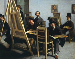 School van Schilderkunst, circa 1865 door Michele Cammarano