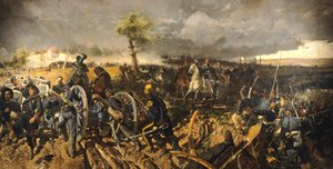 Tweede Onafhankelijkheidsoorlog: Slag bij San Martino, 24 juni 1859, door Michele Cammarano