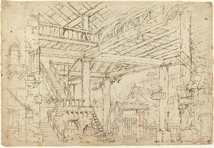 Interieur van een Schuur Gebouwd op Oude Ruïnes