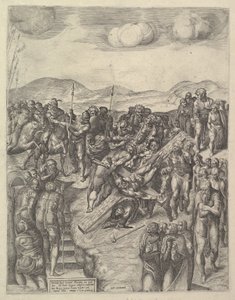 De kruisiging van Sint Petrus, naar de fresco