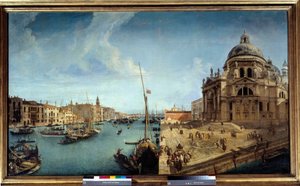 Uitzicht op de ingang van het Grote Kanaal en de Kerk van Salute in Venetië door Michele Marieschi