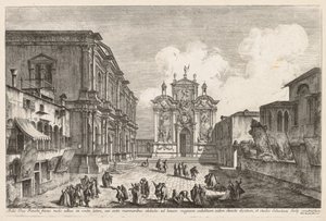 Gezichten van Venetië: Campo S. Rocco door Michele Marieschi